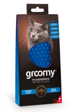GROOMY® Pflegebürste Für Kurzes Katzenhaar, Blau